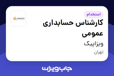  استخدام کارشناس حسابداری عمومی در ویزاپیک