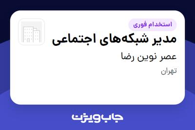  استخدام مدیر شبکه‌های اجتماعی در عصر نوین رضا