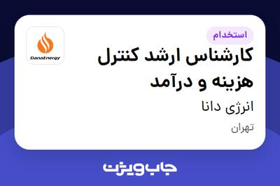  استخدام کارشناس ارشد کنترل هزینه و درآمد در انرژی دانا