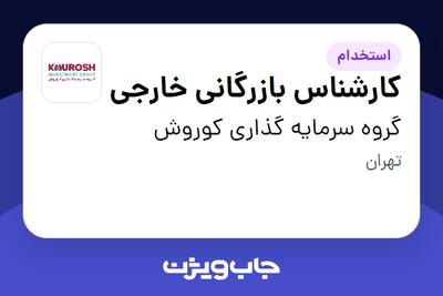  استخدام کارشناس بازرگانی خارجی در گروه سرمایه گذاری کوروش