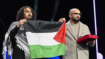  برنده جشنواره فیلم برلین در سخنرانی خود به مبارزه آزادی‌بخش فلسطین اشاره کرد