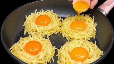  دستور پخت تخم مرغ و سیب زمینی بدون روغن | غذایی سبک، رژیمی و فوق العاده لذیذ
