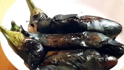  بادمجان کبابی بدون سیاه شدن! رازی که آشپزهای شمالی به شما نمیگویند