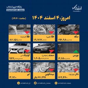  اینفوگرافیک / امروز ۴ اسفند قیمت‌ها چقدر است؟