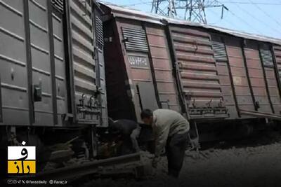  خروج قطار باربری از ریل در ایستگاه پیشوا