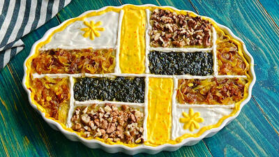  حلیم بادمجان مجلسی خوشمزه با برنج و گوشت
