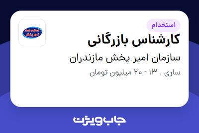  استخدام کارشناس بازرگانی در سازمان امیر پخش مازندران