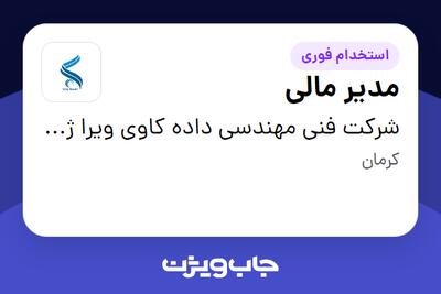  استخدام مدیر مالی - آقا در شرکت فنی مهندسی داده کاوی ویرا ژرف کویر
