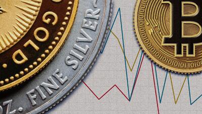  طلا و نقره در حال تاخت‌وتاز، اما بیت‌کوین در سراشیب سقوط؛ علت چیست؟ + تصویر