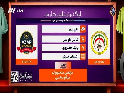  کارشناسی داوری فجر سپاسی - شمس آذر قزوین