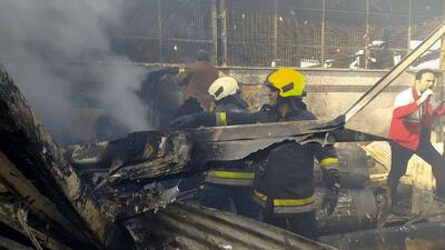  تصاویر هولناک از سقوط و آتش سوزی هلی‌کوپتر ارتش ایران