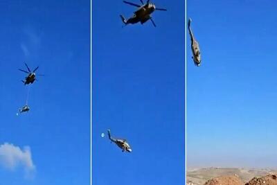  فیلم هولناک از لحظه سقوط هلی‌کوپتر در اصفهان