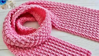  آموزش بافت دانه نخودی شیک برای شال گردن / خیلی زود بافته میشه