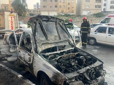  یک مصدوم در پی آتش سوزی خودرو در بندرعباس