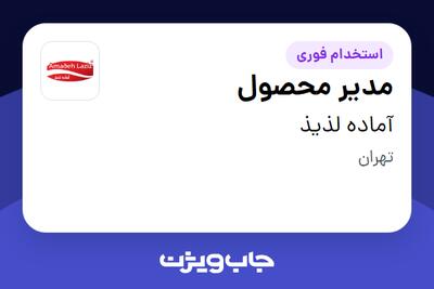 استخدام مدیر محصول در آماده لذیذ