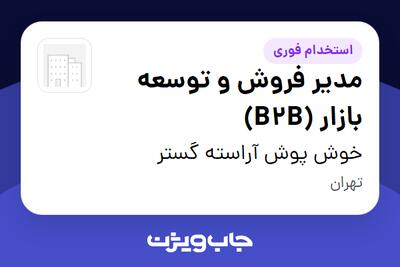 استخدام مدیر فروش و توسعه بازار (B2B) در خوش پوش آراسته گستر
