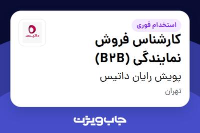  استخدام کارشناس فروش نمایندگی (B2B) در پویش رایان داتیس
