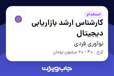  استخدام کارشناس ارشد بازاریابی دیجیتال در نوآوری فردی