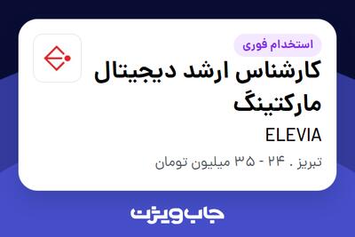  استخدام کارشناس ارشد دیجیتال مارکتینگ در ELEVIA