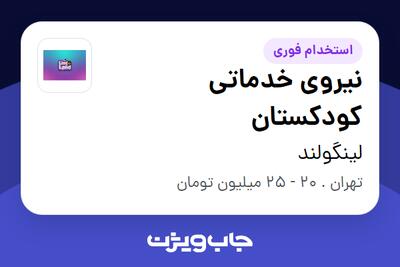  استخدام نیروی خدماتی کودکستان - خانم در لینگولند