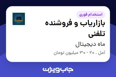  استخدام بازاریاب و فروشنده تلفنی در ماه دیجیتال
