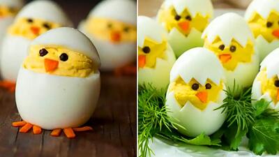  ایده های خلاقانه دیزاین تخم مرغ آبپز فانتزی + 15 طرح بامزه