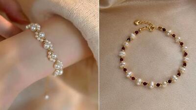  جدیدترین طرح های دستبند مرواریدی زنجیردار؛ 25 مدل شیک