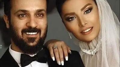  عکس| سفر زمان؛ «احمد مهرانفر» و «مونا فائزپور» در حال بریدن کیک در مراسم اکران یک فیلم