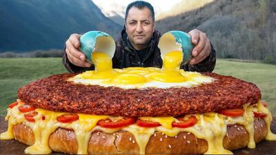  برگر عظیم با روکش زرده تخم شترمرغ
