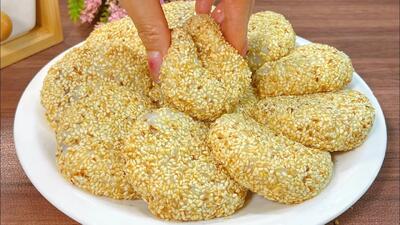  طرز تهیه کیک برنجی کنجدی / با برنج خام کیک خوشمزه بپزید