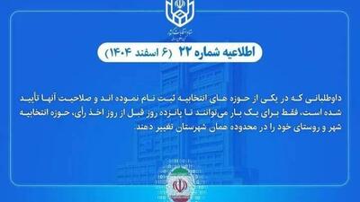  شرایط تغییر حوزه انتخابیه داوطلبان انتخابات شوراها اعلام شد