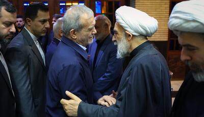  پزشکیان در مراسم ترحیم حاج محمد قمی حضور یافت