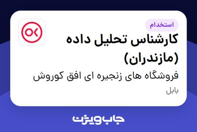  استخدام کارشناس تحلیل داده (مازندران) در فروشگاه های زنجیره ای افق کوروش