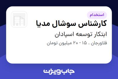  استخدام کارشناس سوشال مدیا در ابتکار توسعه اسپادان
