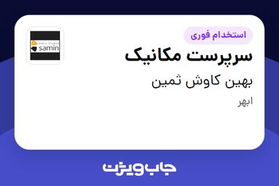  استخدام سرپرست مکانیک - آقا در بهین کاوش ثمین