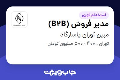  استخدام مدیر فروش (B2B) در مبین آوران پاسارگاد