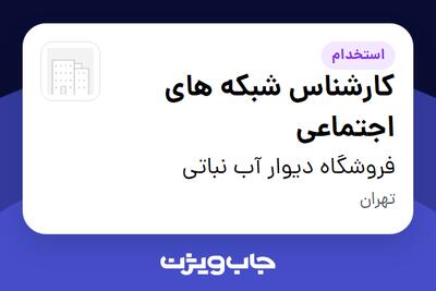  استخدام کارشناس شبکه های اجتماعی - خانم در فروشگاه دیوار آب نباتی