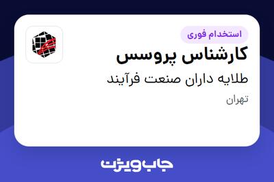  استخدام کارشناس پروسس در طلایه داران صنعت فرآیند