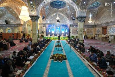  عکس/ جزءخوانی قرآن کریم در حرم پدر امام زمان(عج)