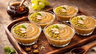  فیلم طرز تهیه دسر سنتی و خوشمزه با شیره انگور برای افطار