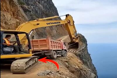 معماری طبیعت؛ خدا به زن و بچه اپراتور بیل مکانیکی رحم کرد