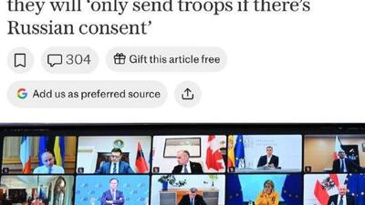  رسانه: «ائتلاف مشتاقان» اذعان می‌کند که بدون تأیید پوتین، نیروهای حافظ صلح به اوکراین اعزام نخواهند کرد