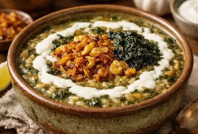  طرز تهیه آش جو با کشک ، آش سنتی ایرانی