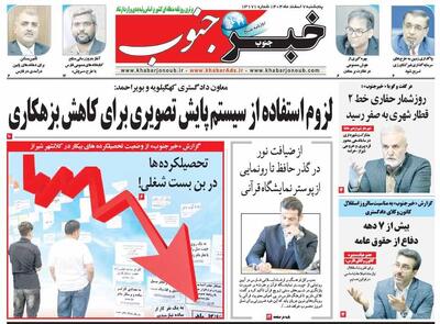  صفحه نخست روزنامه های استان فارس پنجشنبه ۷ اسفندماه