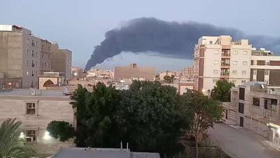  وقوع آتش‌سوزی در شهرک صنعتی آبادان در ایران