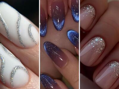  ۱۴ مدل طراحی ناخن شان برای شمایی که شیفته زرق و برق و درخشیدن هستید! - چی بپوشم