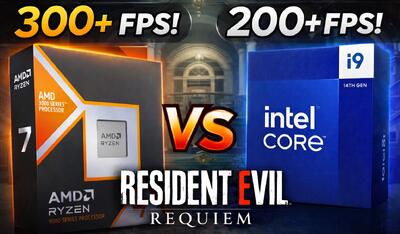  مقایسه میانگین FPS پردازنده‌های 9850X3D و 14900KS در بازی Resident Evil Requiem
