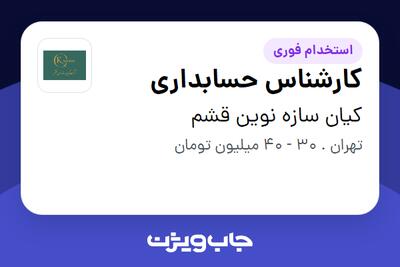  استخدام کارشناس حسابداری در کیان سازه نوین قشم