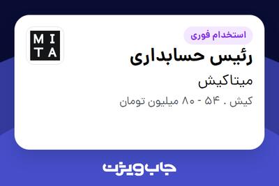  استخدام رئیس حسابداری در میتاکیش