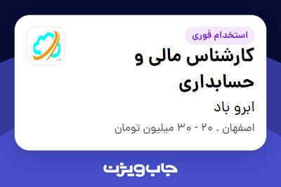  استخدام کارشناس مالی و حسابداری در ابرو باد